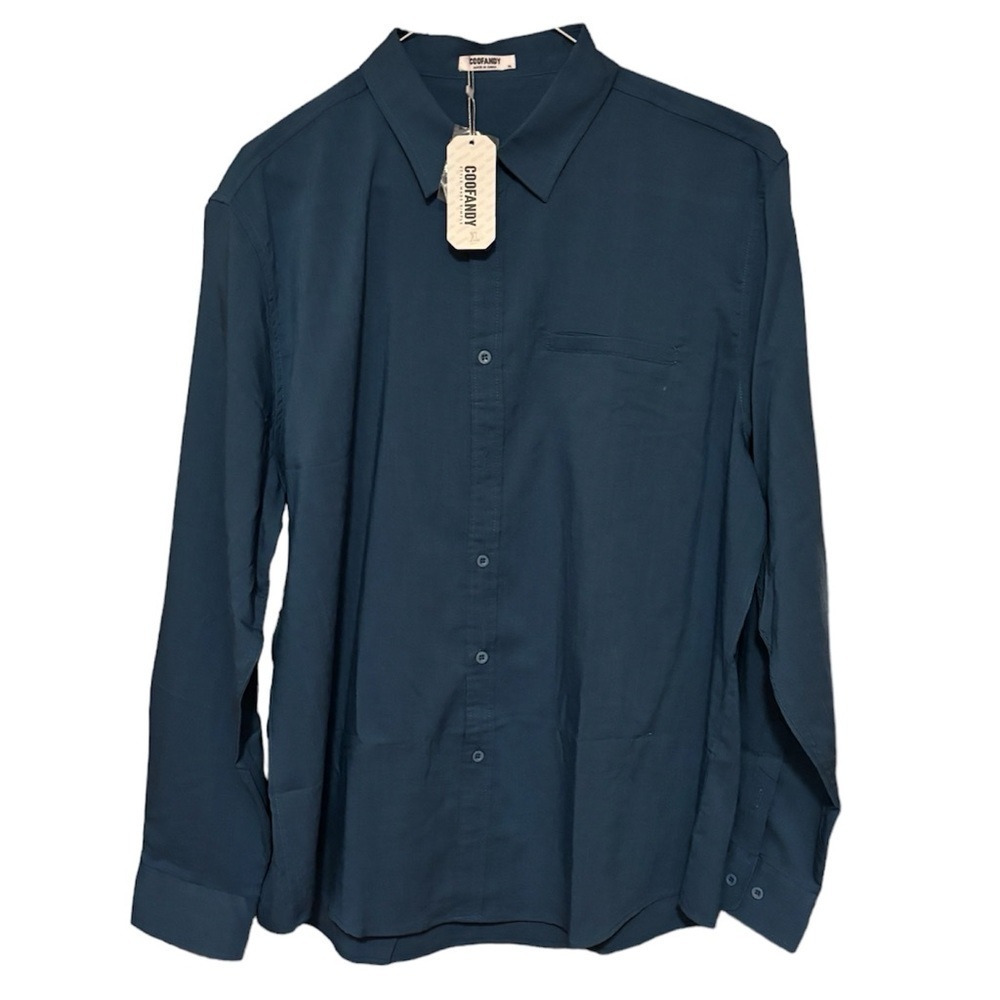 COOFANDY Men’s Blue Dress Shirt NWT Size XL